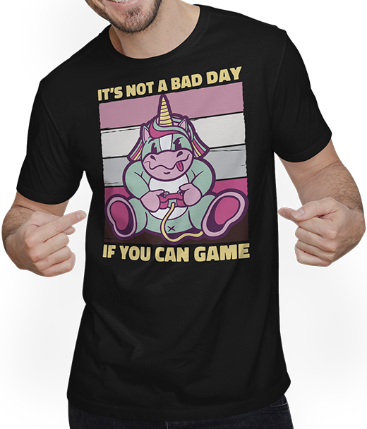 Produktbild von T-Shirt mit Mann It's Not A Bad Day If You Can Game Zocker Gamer Spruch