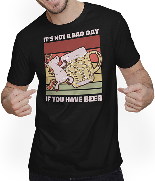Produktbild von T-Shirt mit Mann It's Not A Bad Day If You Have Beer Bier Spruch Biertrinker