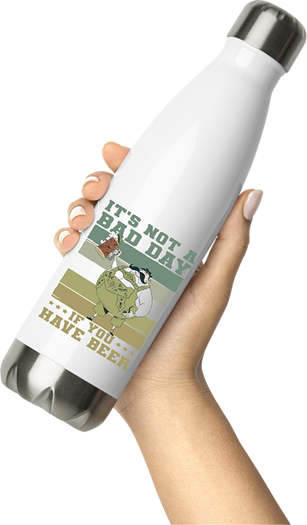 Produktbild von Thermosflasche von Hand gehalten It's Not A Bad Day If You Have Beer Spruch Drinker Pub Pub
