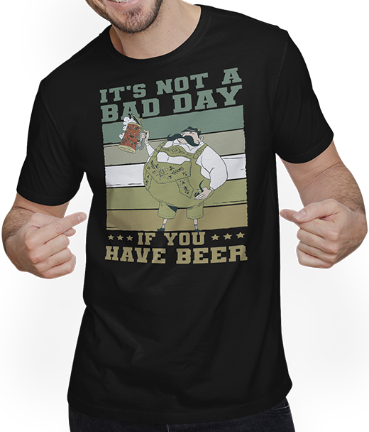 Produktbild von T-Shirt mit Mann It's Not A Bad Day If You Have Beer Spruch Drinker Pub Pub