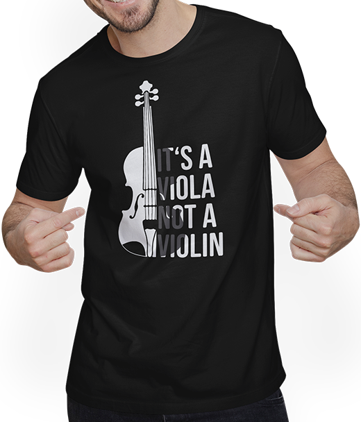 Produktbild von T-Shirt mit Mann It's a Viola not a Violin Bratsche Spieler Spruch