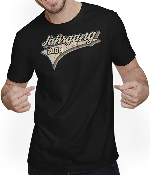 Produktbild von T-Shirt mit Mann Jahrgang 2008 Jugendliche Teen 14 Geburtstag Mädchen Jungen