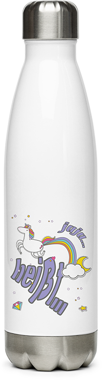 Produktbild von Edelstahlflasche Jaja Einhorn | Cooler lustiger Spruch | Furz und Regenbogen