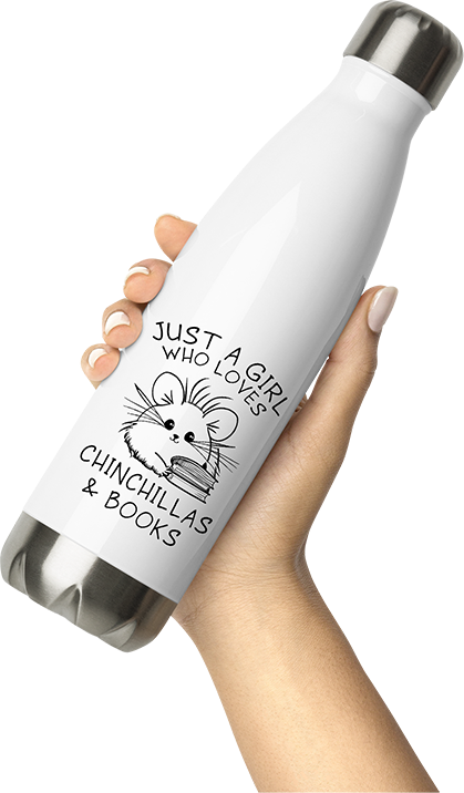 Produktbild von Thermosflasche von Hand gehalten Just A Girl Who Loves Chinchillas & Books Chinchilla Spruch