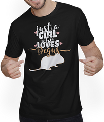 Produktbild von T-Shirt mit Mann Just A Girl Who Loves Degus | Lustiger Deguspruch | Degu