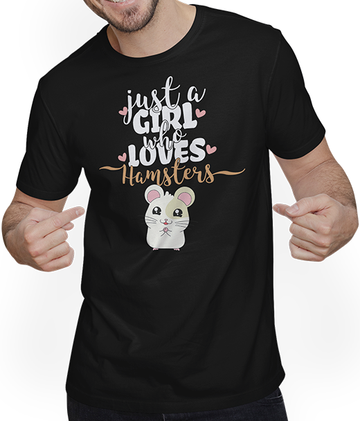 Produktbild von T-Shirt mit Mann Just A Girl Who Loves Hamsters | Lustiger Hamster