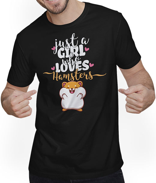 Produktbild von T-Shirt mit Mann Just A Girl Who Loves Hamsters | Lustiger Hamster