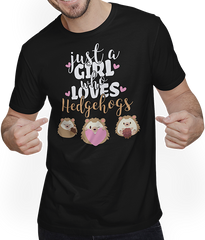 Produktbild von T-Shirt mit Mann Just A Girl Who Loves Hedgehogs Lustiger Spruch Igelhalter