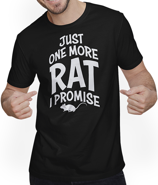 Produktbild von T-Shirt mit Mann Just One More Rat Funny Fancy Rat Spruch Haustier Ratten Besitzer Ratten