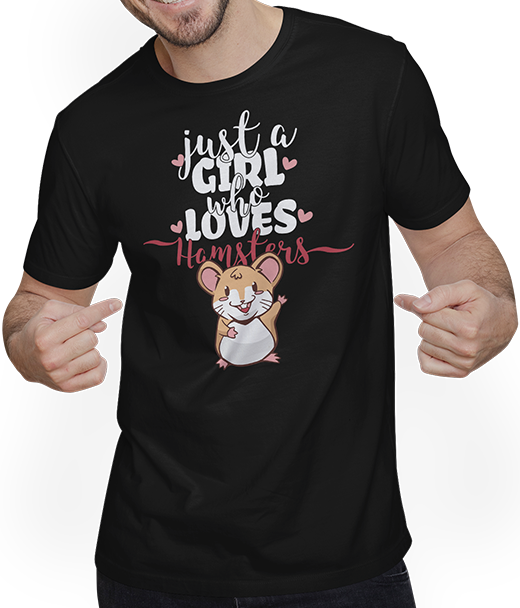 Produktbild von T-Shirt mit Mann Just a girl who loves hamsters | Zwerghamster Goldhamster