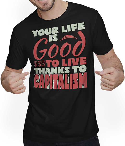 Produktbild von T-Shirt mit Mann Kapitalismus Unternehmer Kapitalistisch Bankwirtschaft Geld