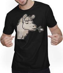 Produktbild von T-Shirt mit Mann Llamas Cheeky Spuck-Lama