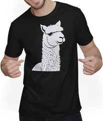 Produktbild von T-Shirt mit Mann Lustige Alpaka-Silhouette freche lustige Alpakas