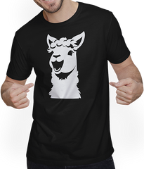 Produktbild von T-Shirt mit Mann Lustige Alpaka-Silhouette freche lustige Alpakas