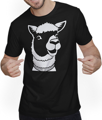 Produktbild von T-Shirt mit Mann Lustige Alpaka-Silhouette freche lustige Alpakas