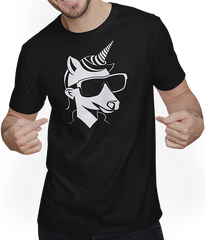 Produktbild von T-Shirt mit Mann Lustige Einhörner tragen Sonnenbrille cooles Einhorn