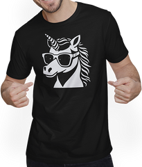 Produktbild von T-Shirt mit Mann Lustige Einhörner tragen Sonnenbrille cooles Einhorn