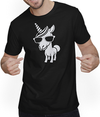 Produktbild von T-Shirt mit Mann Lustige Einhörner tragen Sonnenbrille cooles Einhorn