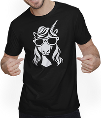 Produktbild von T-Shirt mit Mann Lustige Einhörner tragen Sonnenbrille cooles Einhorn