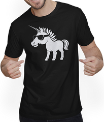 Produktbild von T-Shirt mit Mann Lustige Einhörner tragen Sonnenbrille cooles Einhorn