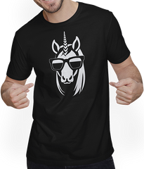 Produktbild von T-Shirt mit Mann Lustige Einhörner tragen Sonnenbrille cooles Einhorn