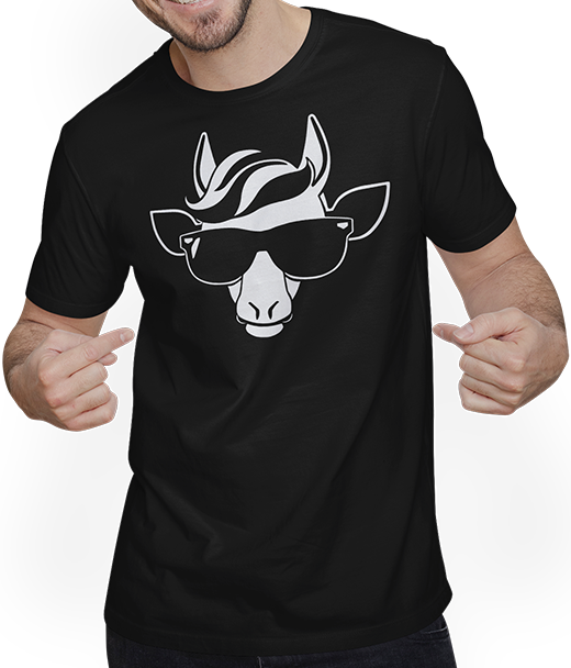 Produktbild von T-Shirt mit Mann Lustige Einhörner tragen Sonnenbrille cooles Einhorn