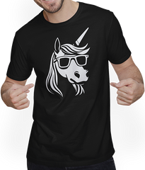 Produktbild von T-Shirt mit Mann Lustige Einhörner tragen Sonnenbrille cooles Einhorn