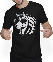Produktbild von T-Shirt mit Mann Lustige Einhörner tragen Sonnenbrille cooles Einhorn