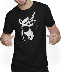 Produktbild von T-Shirt mit Mann Lustige Einhörner tragen Sonnenbrille cooles Einhorn