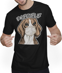 Produktbild von T-Shirt mit Mann Lustige Ew People Spruch Hund Beagle trägt Gesichtsmaske Beagles