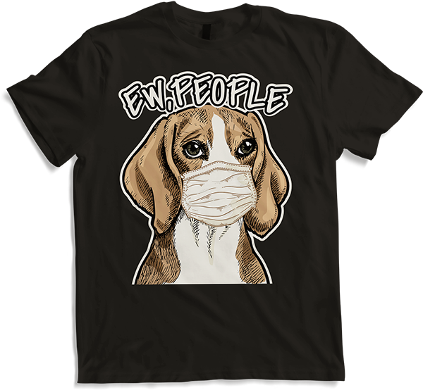 Produktbild von T-Shirt Lustige Ew People Spruch Hund Beagle trägt Gesichtsmaske Beagles