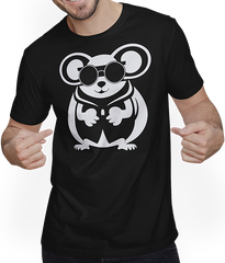 Produktbild von T-Shirt mit Mann Lustige Haustierratte mit Sonnenbrille Fancy Rats