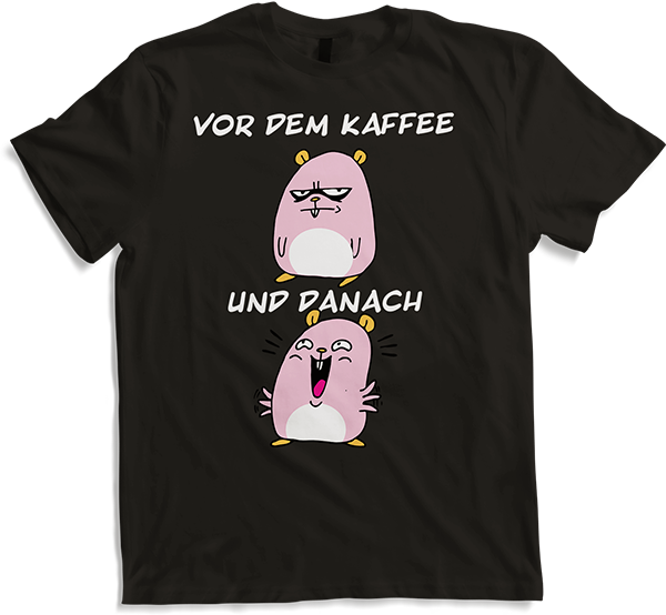 Produktbild von T-Shirt Lustige Kaffee Sprüche | Hamster | Geschenk für Morgenmuffel