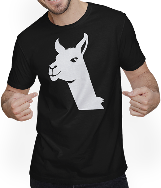 Produktbild von T-Shirt mit Mann Lustige Lama-Silhouette, freche lustige Lamas