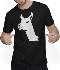 Produktbild von T-Shirt mit Mann Lustige Lama-Silhouette, freche lustige Lamas