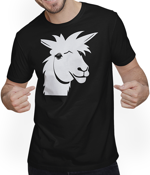Produktbild von T-Shirt mit Mann Lustige Lama-Silhouette, freche lustige Lamas
