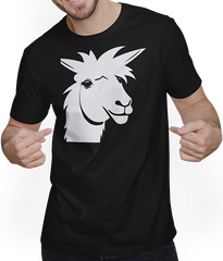 Produktbild von T-Shirt mit Mann Lustige Lama-Silhouette, freche lustige Lamas
