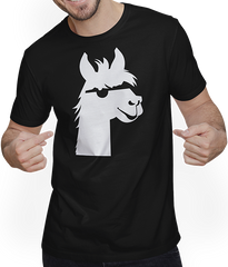 Produktbild von T-Shirt mit Mann Lustige Lama-Silhouette, freche lustige Lamas