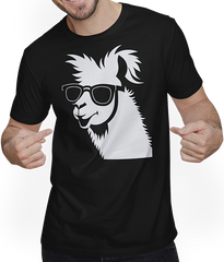 Produktbild von T-Shirt mit Mann Lustige Lama trägt Sonnenbrille Cool Llamas
