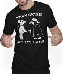 Produktbild von T-Shirt mit Mann Lustige Ratte Spruch Teamwork Always Pays Fancy Rats Pet Rat