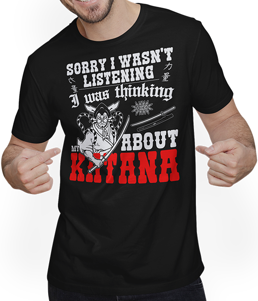 Produktbild von T-Shirt mit Mann Lustige Sprüche T-Shirt mit Katana & Ronin Japan