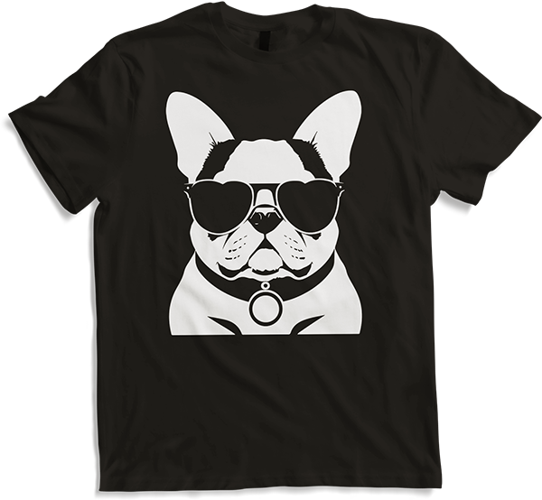Produktbild von T-Shirt Lustige französische Bulldogge mit Sonnenbrille Französische Bulldoggen