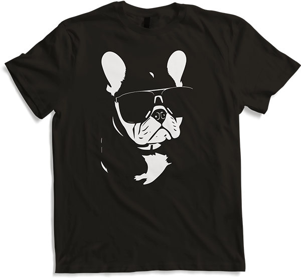Produktbild von T-Shirt Lustige französische Bulldogge mit Sonnenbrille Französische Bulldoggen