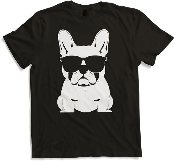 Produktbild von T-Shirt Lustige französische Bulldogge mit Sonnenbrille Französische Bulldoggen