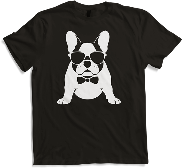 Produktbild von T-Shirt Lustige französische Bulldogge mit Sonnenbrille Französische Bulldoggen