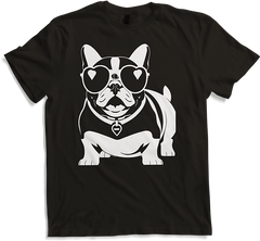 Produktbild von T-Shirt Lustige französische Bulldogge mit Sonnenbrille Französische Bulldoggen