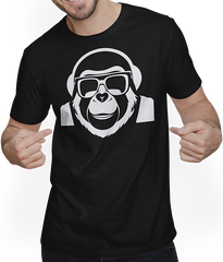 Produktbild von T-Shirt mit Mann Lustiger Affe trägt Sonnenbrille Cool Monkey
