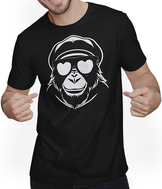 Produktbild von T-Shirt mit Mann Lustiger Affe trägt coole Sonnenbrille Great Monkey