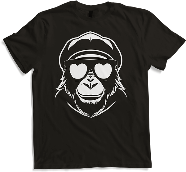 Produktbild von T-Shirt Lustiger Affe trägt coole Sonnenbrille Great Monkey