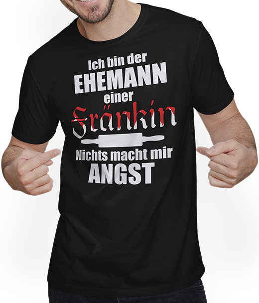 Produktbild von T-Shirt mit Mann Lustiger Franken Spruch | Ehemann einer Fränkin Frankenland